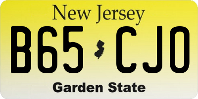 NJ license plate B65CJO
