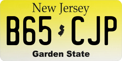 NJ license plate B65CJP