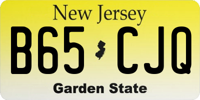 NJ license plate B65CJQ