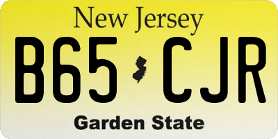 NJ license plate B65CJR