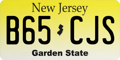 NJ license plate B65CJS