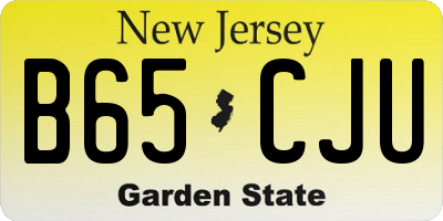 NJ license plate B65CJU