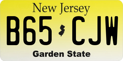 NJ license plate B65CJW
