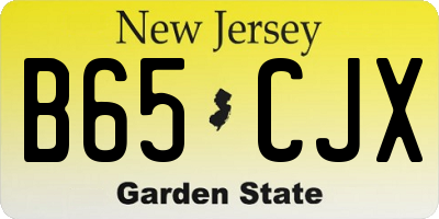 NJ license plate B65CJX
