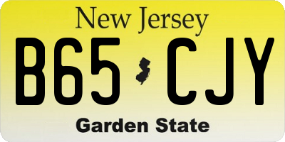 NJ license plate B65CJY