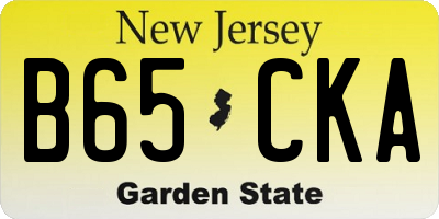NJ license plate B65CKA