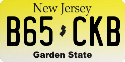 NJ license plate B65CKB