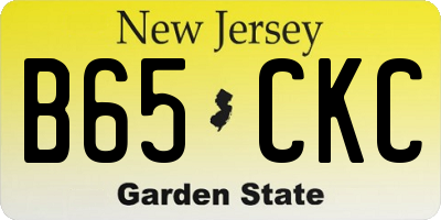NJ license plate B65CKC