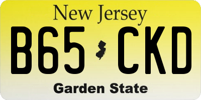 NJ license plate B65CKD