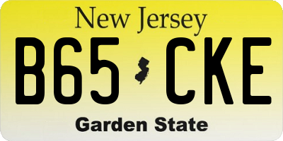 NJ license plate B65CKE