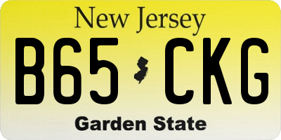 NJ license plate B65CKG