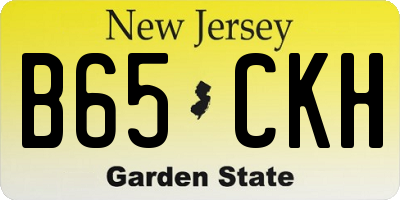 NJ license plate B65CKH