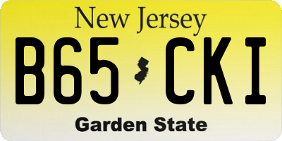 NJ license plate B65CKI