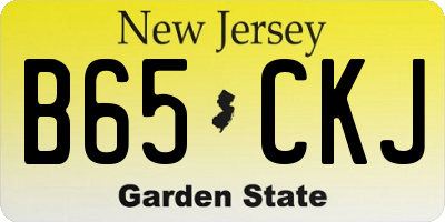 NJ license plate B65CKJ
