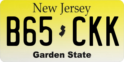 NJ license plate B65CKK