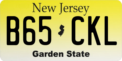 NJ license plate B65CKL
