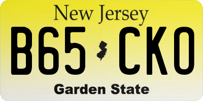 NJ license plate B65CKO