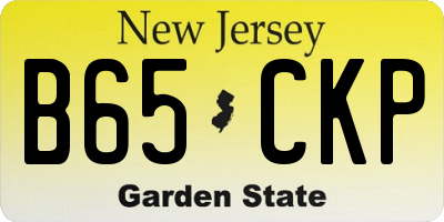NJ license plate B65CKP