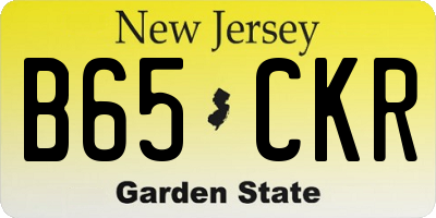 NJ license plate B65CKR