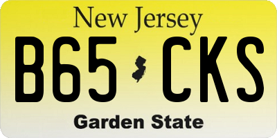 NJ license plate B65CKS