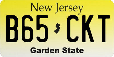 NJ license plate B65CKT