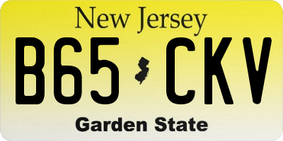 NJ license plate B65CKV