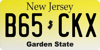NJ license plate B65CKX