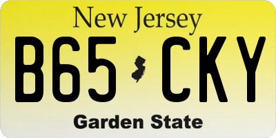 NJ license plate B65CKY