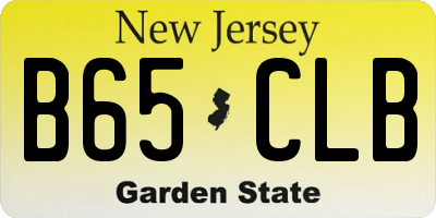NJ license plate B65CLB