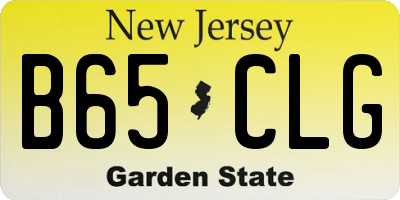 NJ license plate B65CLG