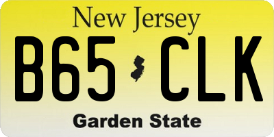 NJ license plate B65CLK