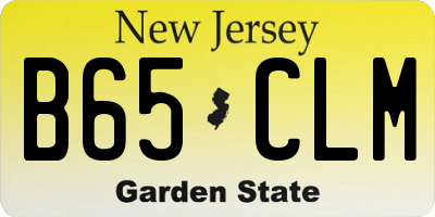 NJ license plate B65CLM