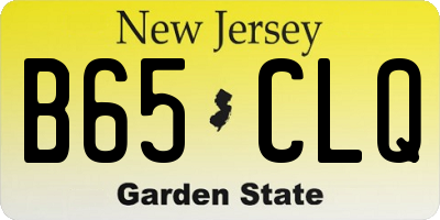 NJ license plate B65CLQ