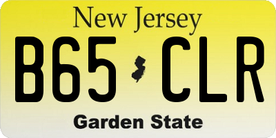 NJ license plate B65CLR