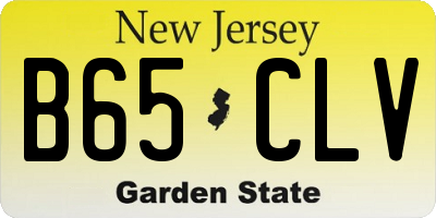 NJ license plate B65CLV