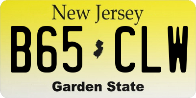 NJ license plate B65CLW