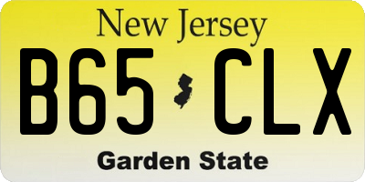 NJ license plate B65CLX