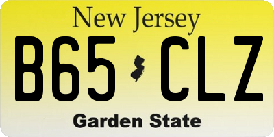 NJ license plate B65CLZ