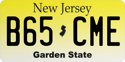 NJ license plate B65CME