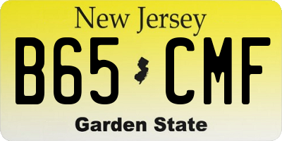 NJ license plate B65CMF