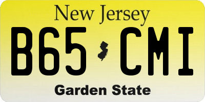 NJ license plate B65CMI