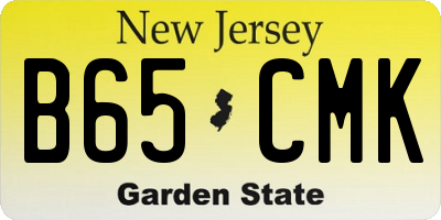 NJ license plate B65CMK
