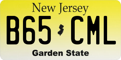 NJ license plate B65CML
