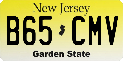 NJ license plate B65CMV