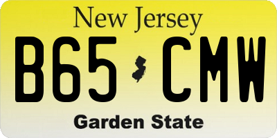 NJ license plate B65CMW