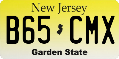 NJ license plate B65CMX