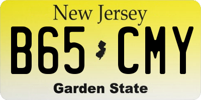 NJ license plate B65CMY