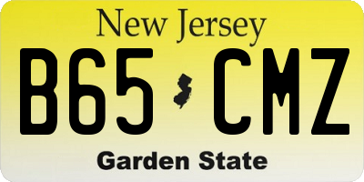 NJ license plate B65CMZ