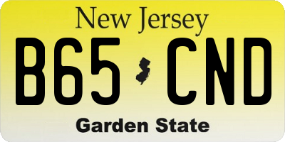 NJ license plate B65CND