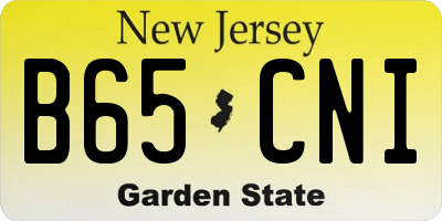 NJ license plate B65CNI